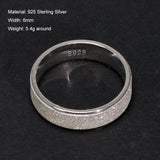 Real Pure 925 Sterling Silver Rings for Women and Men Rough Surfaced Shinning Simple Couple Ring Wedding Band for Lovers