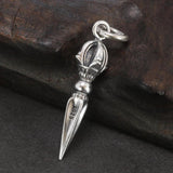 Real 925 Sterling Silver Small Vajra Pendant For Men and Women Buddhism Prayer Bouddha Jewelery - GQTORCH Jewelry
