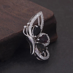 Sterling Silver 925 Women's Vintage Butterfly Pendant with Gemstone Tourmaline Ethnic Jewelry Accessories Gift for Ladies Mom - GQTORCH Jewelry