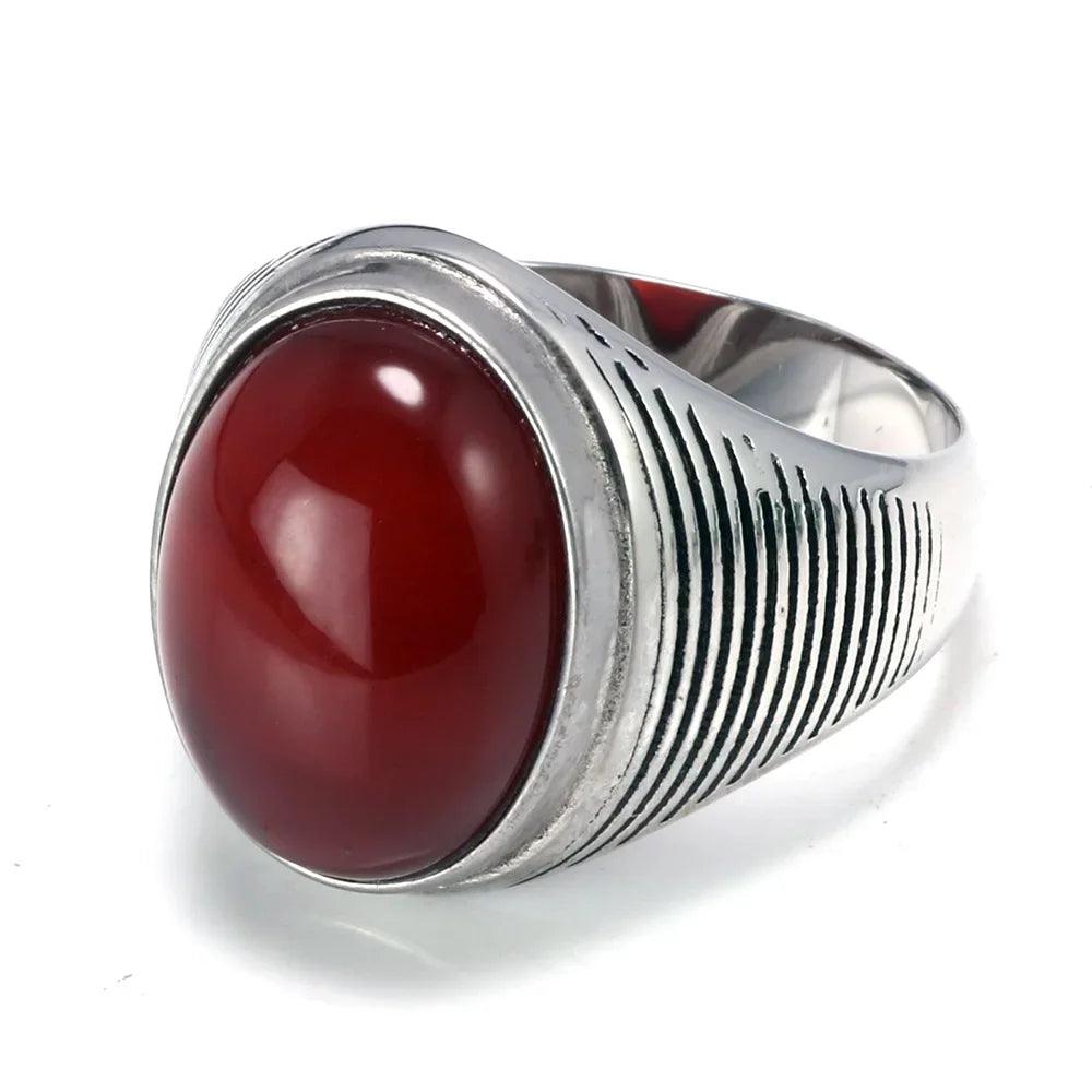 Real 925 Sterling Silver Antique Rings For Women And Men With Natural Color Onyx Stone Minimalism Cross Stripe Turkish Jewelry - GQTORCH Jewelry