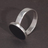 Pure 925 Sterling Silver Ring, Simple Round Ring, Türkiye Black Gel, Men and Women's Minimalist Fine Jewelry - GQTORCH Jewelry