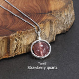 Real Pure 925 Sterling Silver Labradorite Pendant Necklace With Box Chain Simple Elegant Natural Gemstone Collier For Women - GQTORCH Jewelry