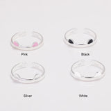 Real Pure 925 Sterling Silver Cute Cat Rings For Women Totoro Open Ring Silver Fashion Jewelry - GQTORCH Jewelry