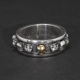 S925 Sterling Silver Rotating Spinner Skull Mens Rings Retro Punk Rock Style Aneis Vintage Fine Jewelry - GQTORCH Jewelry