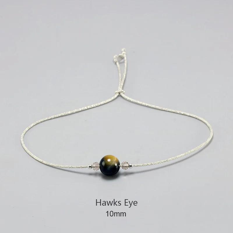 Handmade Moonstone Bracelet Thin Rope With Natural Crystal 925 Sterling Silver Beads Personalized Bracelets For Women - GQTORCH Jewelry