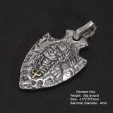 S925 Pure Silver Vintage Indian Eagle Shield Tribal Legend Old Chief Men Pendant Domineering Personality - GQTORCH Jewelry