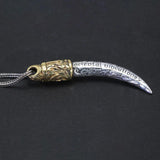 Real Pure 925 Sterling Silver Jewelry Wolf Tooth Pendant Necklace for Men Amulets and Talismans Retro Punk Viking Animal Jewelry - GQTORCH Jewelry