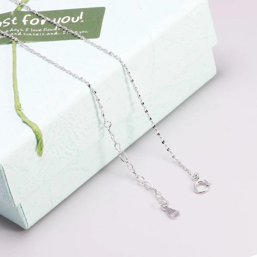 S925 Sterling Silver Necklace for Women Simple Fashion Snake Chain Elegant Female Jewelry - GQTORCH Jewelry