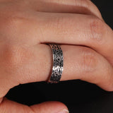 Vintage 925 Sterling Silver Wedding Band Ring with Tangcao Pattern for Men and Women Christmas Party Jewelry Gift Accessories - GQTORCH Jewelry