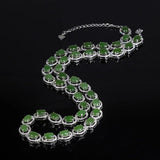 Genuine Sterling Silver 925 Jewelry Natural Green Jade Tennis Chain Necklaces For Women Ethnic Gemstones Jewelry - GQTORCH Jewelry