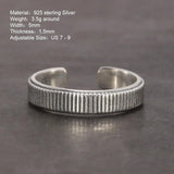 Original Design Ring Women's Simple 925 Sterling Silver Adjustable End Ring Retro Jewelry - GQTORCH Jewelry