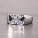 Sterling Silver Rings With Stones Simulated Diamond Anniversary Male Engagement Rings High Quality - GQTORCH Jewelry