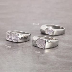 Sterling Silver Engagement Rings Micro Pave Cz Hip Hop Pinky Designer Wedding Rings Fine Jewellery - GQTORCH Jewelry
