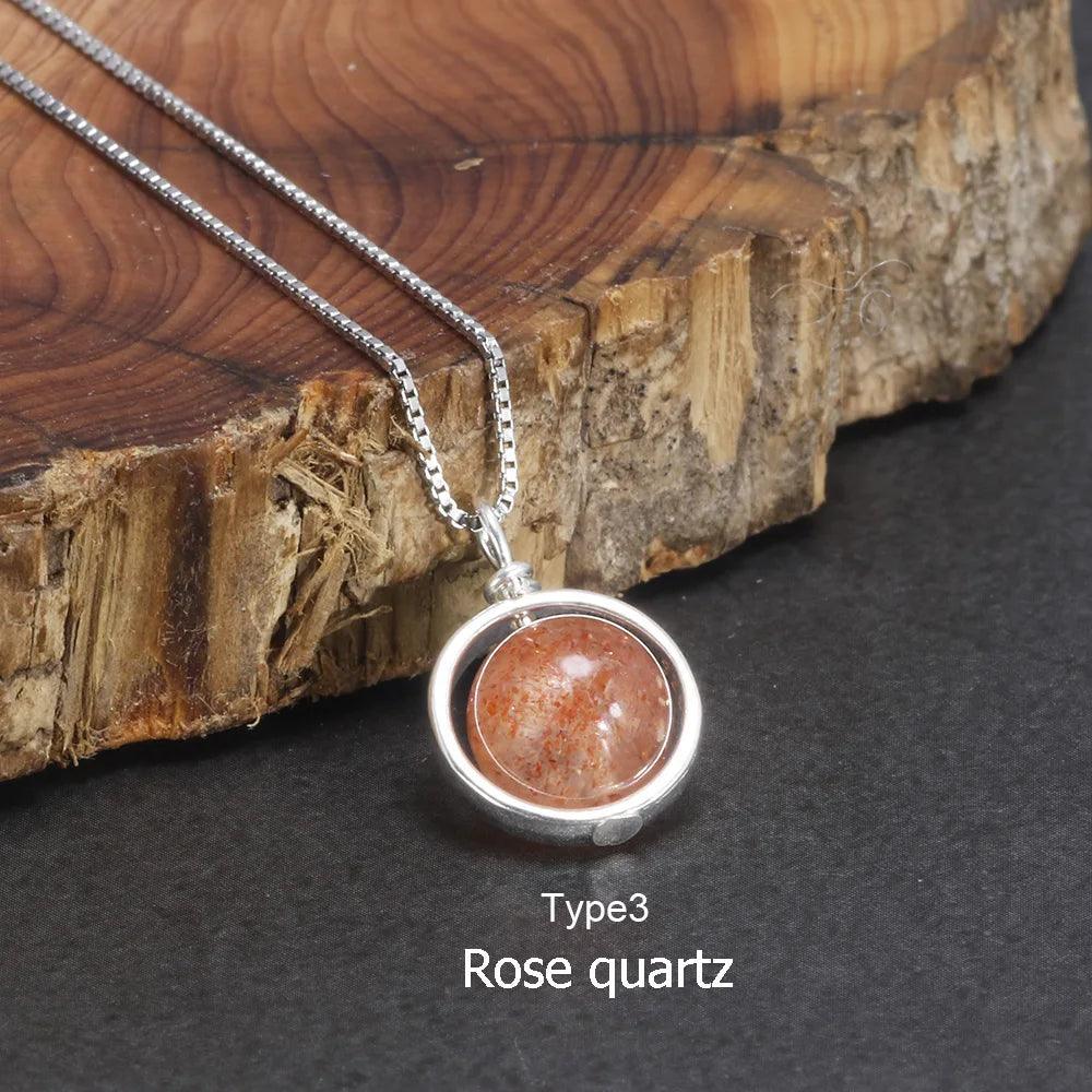 Real Pure 925 Sterling Silver Labradorite Pendant Necklace With Box Chain Simple Elegant Natural Gemstone Collier For Women - GQTORCH Jewelry