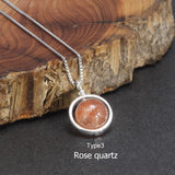 Real Pure 925 Sterling Silver Labradorite Pendant Necklace With Box Chain Simple Elegant Natural Gemstone Collier For Women - GQTORCH Jewelry