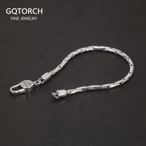 Sterling Silver 925 Jewelry Bamboo Chain Bracelet Sweater Necklace Vintage Fine Jewllery