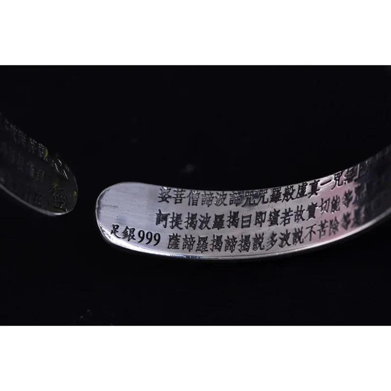 Real Pure 999 Sterling Silver Bangles For Women And Men Retro Antique Braided Bangle Bracelet Brazaletes Pulseras Mujer - GQTORCH Jewelry