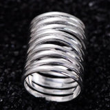 Real Pure 925 Sterling Silver Braided Rings For Women Vintage Twisted Wide Rings Aneis Feminino - GQTORCH Jewelry