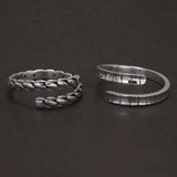 925 Sterling Silver Twisted Open Ring for Women Men Adjustable Geometric Simple Fashion Retro Party Jewelry Accessories