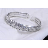 Real Pure 999 Sterling Silver Bangles For Women And Men Retro Antique Braided Bangle Bracelet Brazaletes Pulseras Mujer - GQTORCH Jewelry