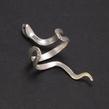 S925 Sterling Silver Thai Silver Vintage Silver Womens Ring Fashion Snake Punk Open Index Finger Ring - GQTORCH Jewelry