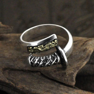 Real Pure 925 Sterling Silver Katana Finger Ring Biker Animal Jewelry Flying Dragon Rings For Men - GQTORCH Jewelry