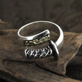 Real Pure 925 Sterling Silver Katana Finger Ring Biker Animal Jewelry Flying Dragon Rings For Men - GQTORCH Jewelry