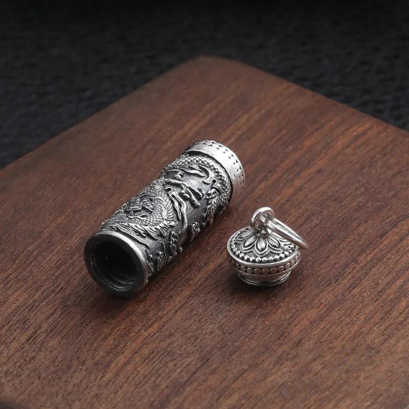Sterling Silver 925 Dragon Pendant for Men Openable Pendant Fine Jewelry Retro Punk Style - GQTORCH Jewelry