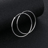 S925 Sterling Silver Hoop Earrings Elegant Men and Women Ear Clip round Earrings Ear Stud Simple Fashion Female Jewelry - GQTORCH Jewelry