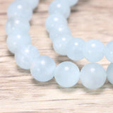 Natural Aquamarine Beads Bracelet with Lotus Finger Meditation Sandalwood Bead 925 Sterling Silver Accessories Men and Women - GQTORCH Jewelry