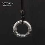 Pendant & Necklace Solid 999 Sterling Silver Peace Buckle Auspicious Clouds Rope Sweater Chain Men Women Buddhist Couple Jewelry - GQTORCH Jewelry