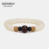 Tibetan Buddhism Mala Beads Bracelet With Rudraksha Vajra Natural White Bodhi Seed Prayer & Yoga Meditation OM Jewelry