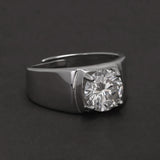 925 Sterling Silver Moissanite Classic Men's Wedding Band 2CT 3CT 5CT Lab-grown Diamond Engagement Promise Ring Clearance Sale