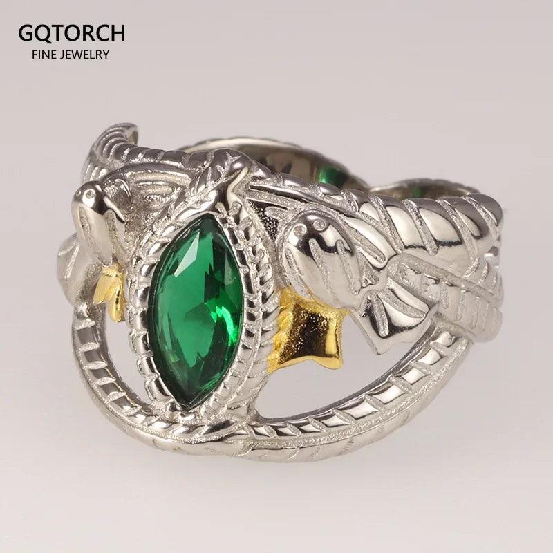 Real 925 Sterling Silver Aragorn Rings of Barahir LOTR Wedding Ring For Men Movie Fan Jewelry - GQTORCH Jewelry