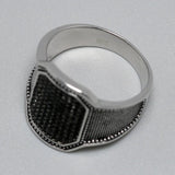 Solid 925 Silver Rings Cool Retro Vintage Turkish Ring Wedding Jewelry For Men Black Zircon Stone Curved Design Comfortable Fits - GQTORCH Jewelry