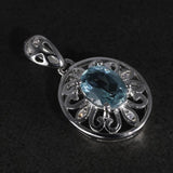 Natural Stones Topaz Quartz Pendant Real Pure 925 Sterling Silver For Women Vintage Women Accessories - GQTORCH Jewelry