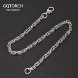 2.5mm Real S925 Sterling Silver Braided Viking Bracelet & Chain Necklace Handmade Vintage Punk Style Men's Fashion Jewelry