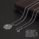 Real S925 Sterling Silver Vintage Personalized Sun, Moon, Stars, Couple Necklace Pendant Jewelry - GQTORCH Jewelry