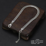 Real 925 Sterling Silver Blade Snake Chain Bracelet Simple with 4 Extension Delicate Fine Jewelry Gift for Men and Women - GQTORCH Jewelry
