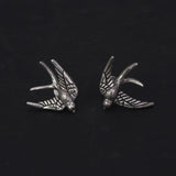 S925 Sterling Silver Vintage Men's and Women's Earrings Swallow Animal Earrings Punk Thai Silver Animal Jewelry - GQTORCH Jewelry