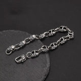 Real 925 Sterling Silver Skull Chain Bracelet for Men and Women Gothic Domineering Street Rock Jewelry Gift - GQTORCH Jewelry