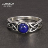 Real 925 Sterling Silver Elena's Daylight Ring Vampire Diaries with Natural Lapis Lazuli Elena Gilbert Inspired TV Show Jewelry - GQTORCH Jewelry