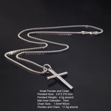 Real Solid 925 Sterling Silver Cross Pendant For Men And Women Smooth High Polishing Simple Design Jesus Christ Jewelry - GQTORCH Jewelry