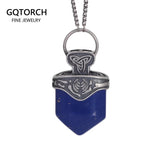 The Vampire Originals Diaries Mikaelson Pendant Necklace 925 Sterling Silver with Natural Lapis Freya's Talisman Inspired Charm - GQTORCH Jewelry