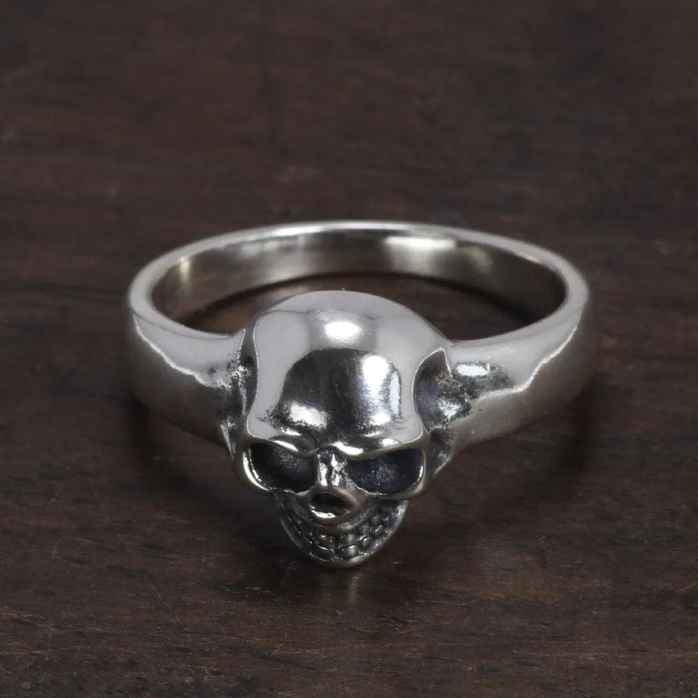 S925 Sterling Silver Vintage Skeleton Ring for Men Skull Punk Hip Hop Rock Ring Retro Simple Style Jewelry - GQTORCH Jewelry