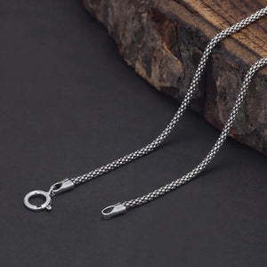 Real Solid 925 Sterling Silver Jewelry Scales Popcorn Chain Necklace For Women And Men Vintage Type 16 18 20 Inch