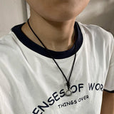 Pendant & Necklace Solid 999 Sterling Silver Peace Buckle Auspicious Clouds Rope Sweater Chain Men Women Buddhist Couple Jewelry - GQTORCH Jewelry