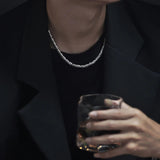 Real Pure 925 Sterling Silver Necklace Men Double Dragon Heads Vintage Handmade Clavicular Chain Necklace Male Viking Jewelry - GQTORCH Jewelry