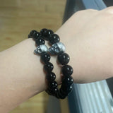 Vintage 925 Sterling Silver Skull Beaded Bracelet Natural Tiger Eye Agate Stone Beads Men Women Couple Fine Jewelry - GQTORCH Jewelry