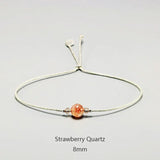 Handmade Moonstone Bracelet Thin Rope With Natural Crystal 925 Sterling Silver Beads Personalized Bracelets For Women - GQTORCH Jewelry